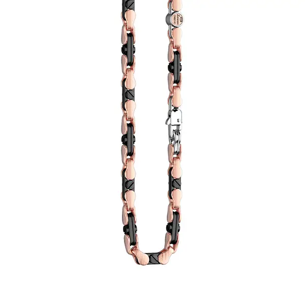 Золотая мужская цепь с керамикой