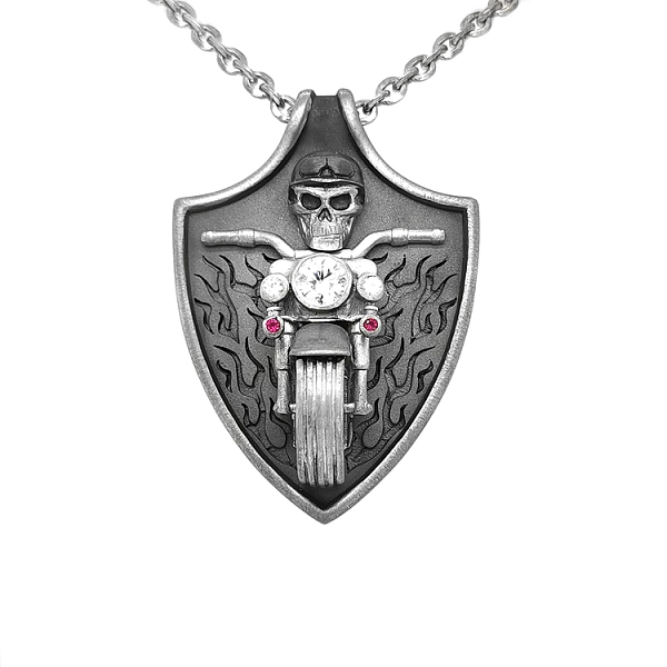 Серебряный кулон с белыми сапфирами и красными шпинелями Zancan Vendetta EXC530