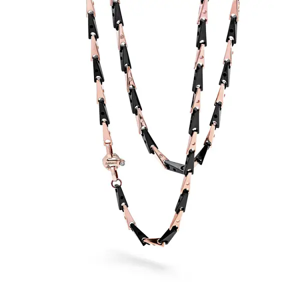 Золотая мужская цепочка Baraka с керамикой GC232071