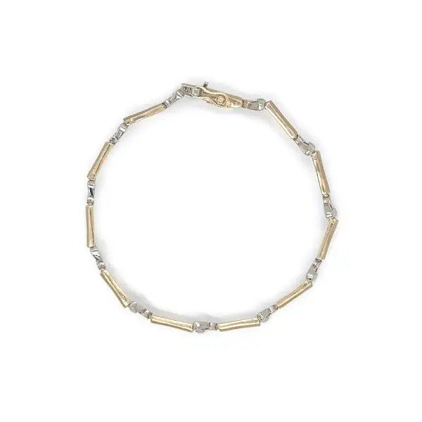 Золотой комбинированный браслет