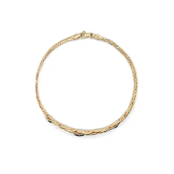 Золотой браслет с цирконами