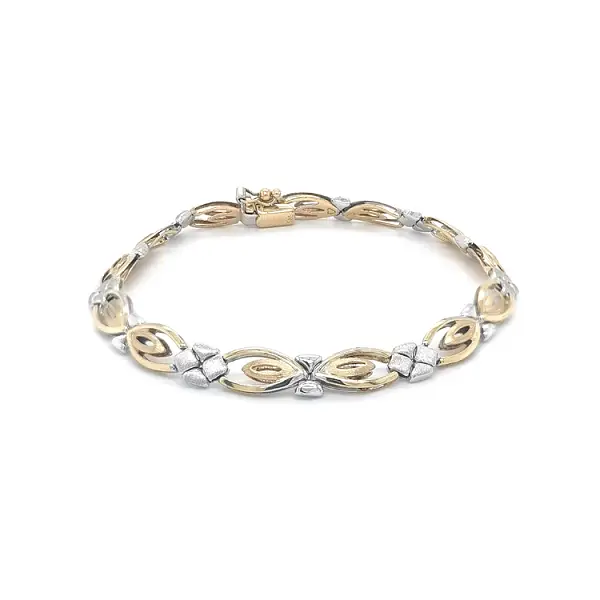 Золотой комбинированный браслет