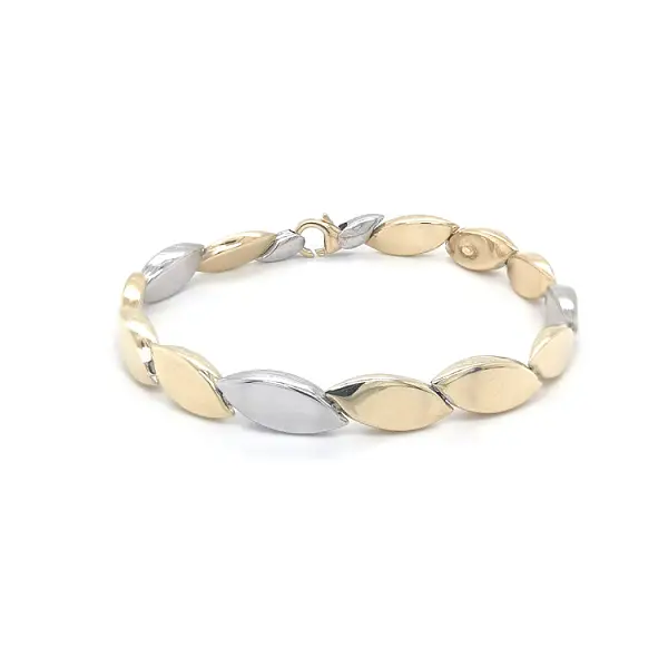 Золотой комбинированный браслет