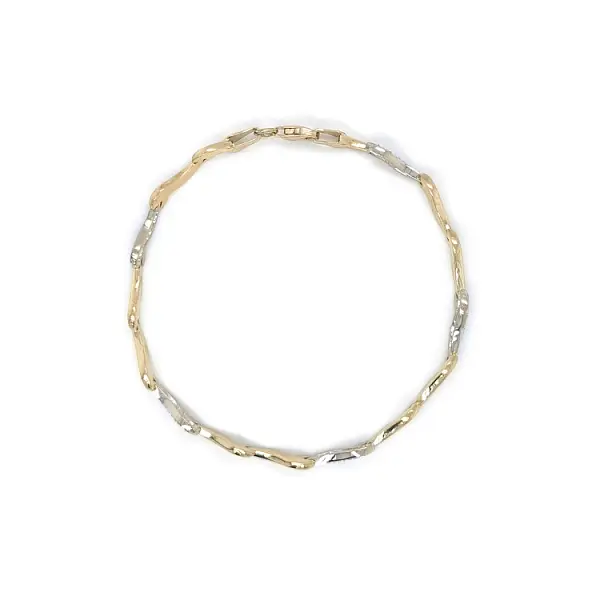 Браслет из комбинированного золота с цирконами