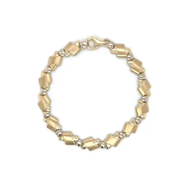 Комбинированный золотой браслет