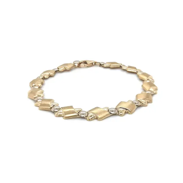 Комбинированный золотой браслет