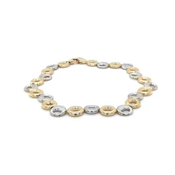 Золотой комбинированный браслет