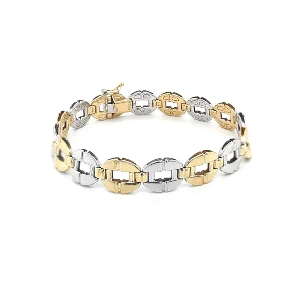 Золотой комбинированный браслет