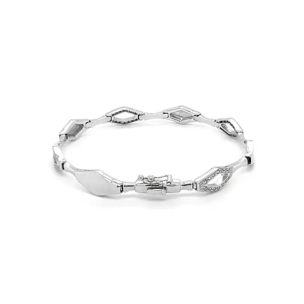 Браслет с цирконами из белого золота