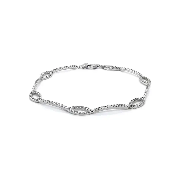 Женский браслет с цирконами из белого золота