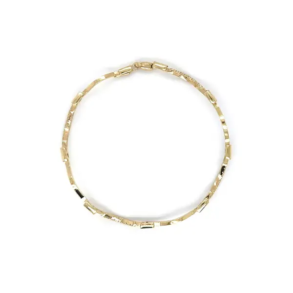 Золотой женский браслет с цирконами