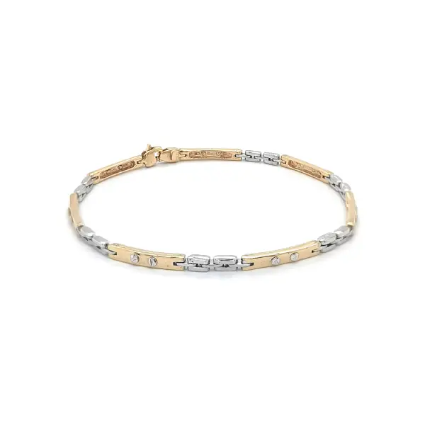 Золотой комбинированный браслет