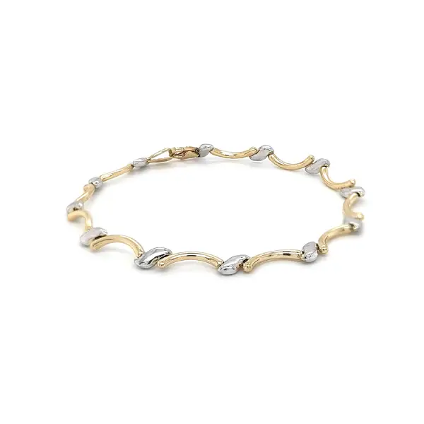 Золотой комбинированный браслет