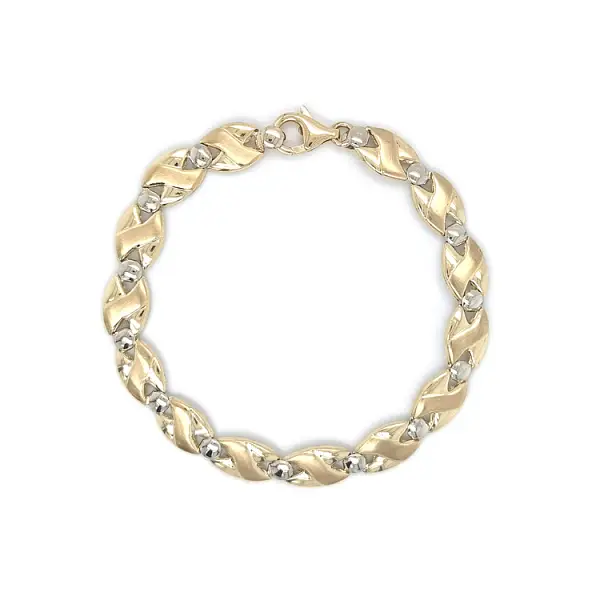 Золотой комбинированный браслет