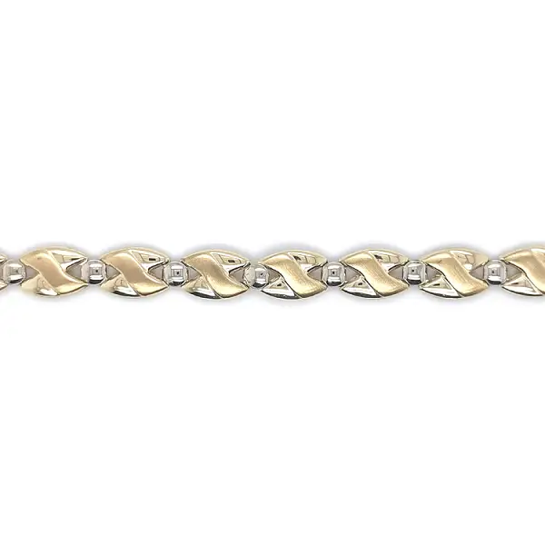 Золотой комбинированный браслет