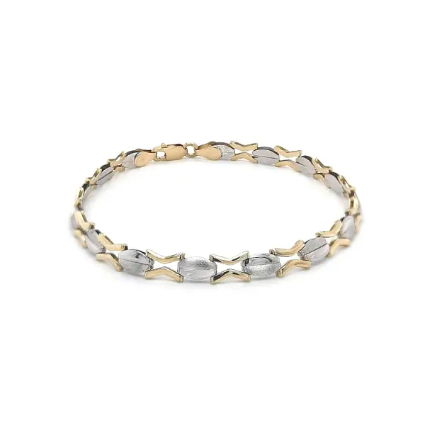 Золотой комбинированный браслет