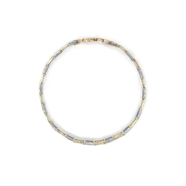 Золотой комбинированный браслет