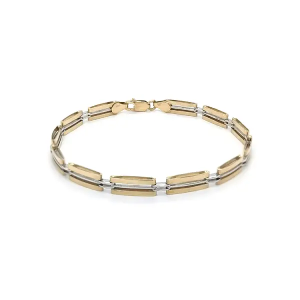 Золотой комбинированный браслет