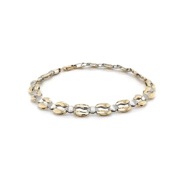 Золотой комбинированный браслет