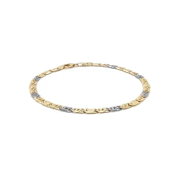 Золотой комбинированный браслет