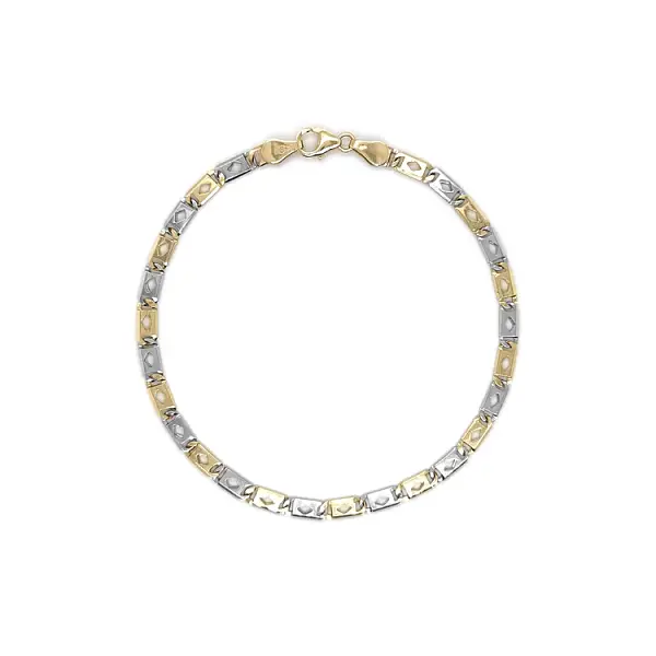 Золотой комбинированный браслет