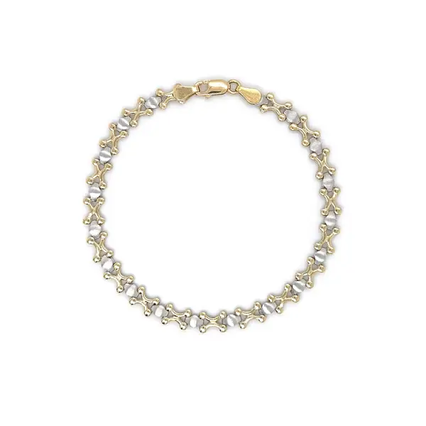 Золотой комбинированный браслет