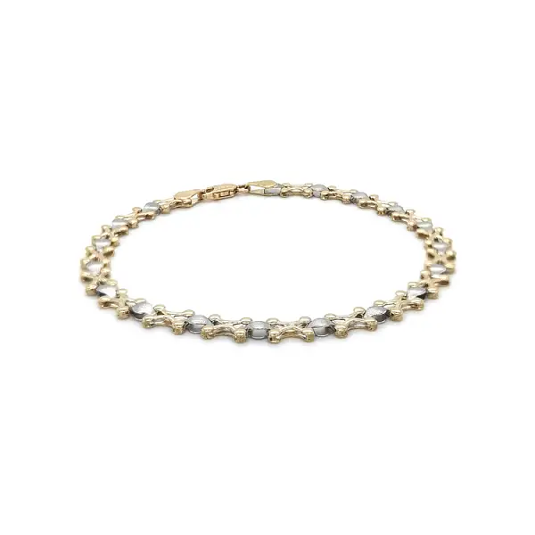 Золотой комбинированный браслет