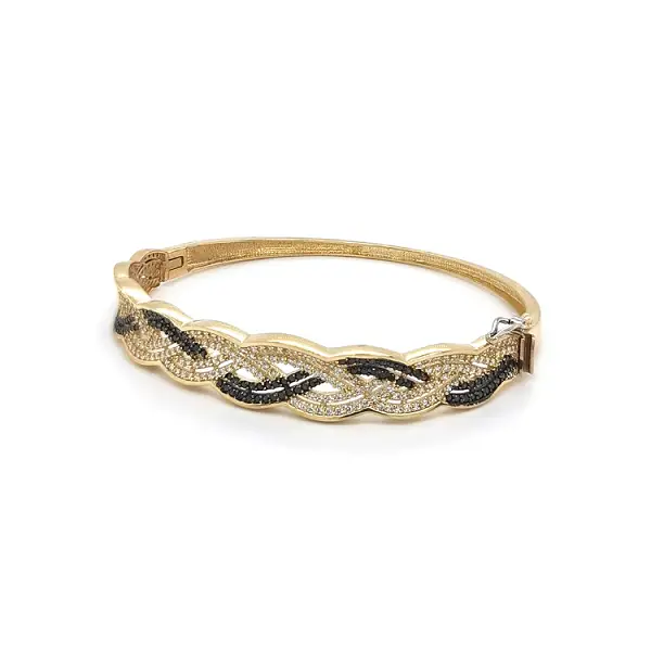 Золотой браслет с цирконами