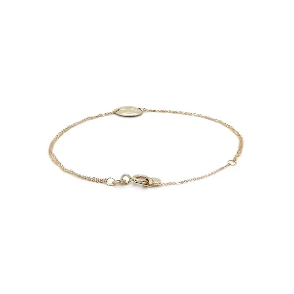 Золотой браслет с круглой пластиной