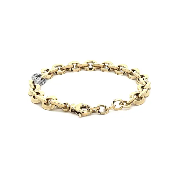 Золотой браслет с цирконами