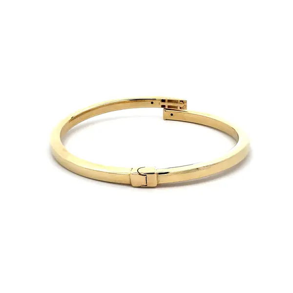 Золотой массивный браслет с эмалью