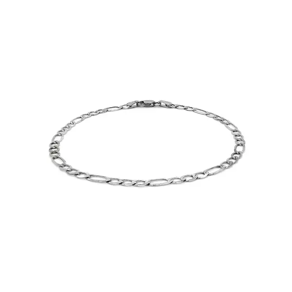 Браслет Фигаро из белого золота