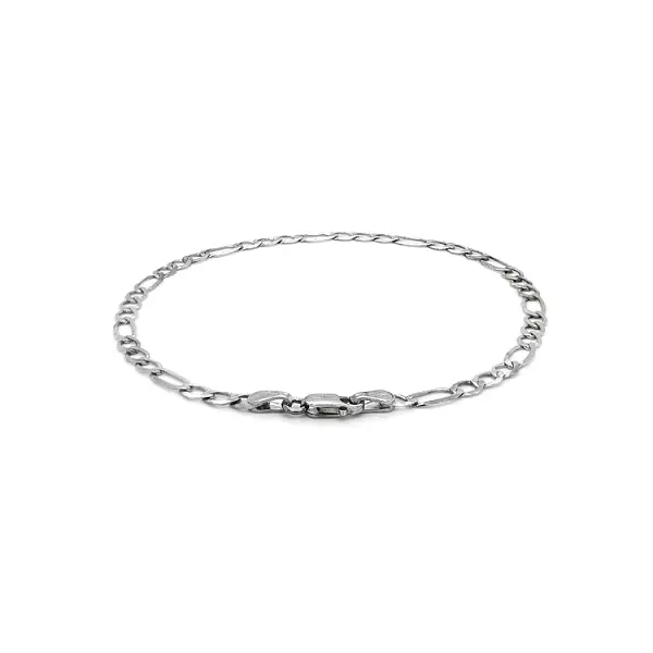 Браслет Фигаро из белого золота