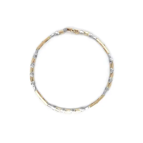 Золотой комбинированный браслет