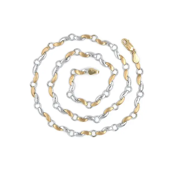 Золотое женское ожерелье из комбинированного золота