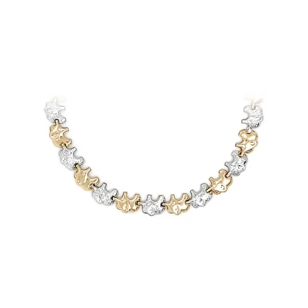 Женское ожерелье из комбинированного золота