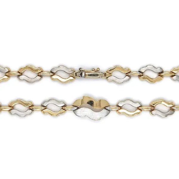 Женское ожерелье из комбинированного золота