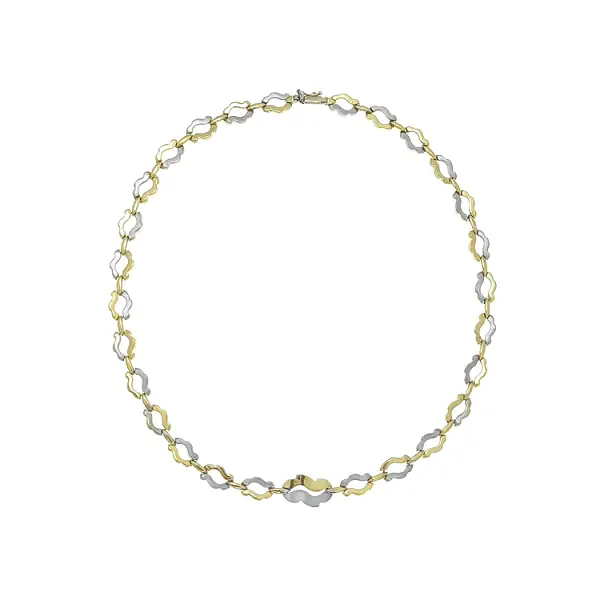 Женское ожерелье из комбинированного золота