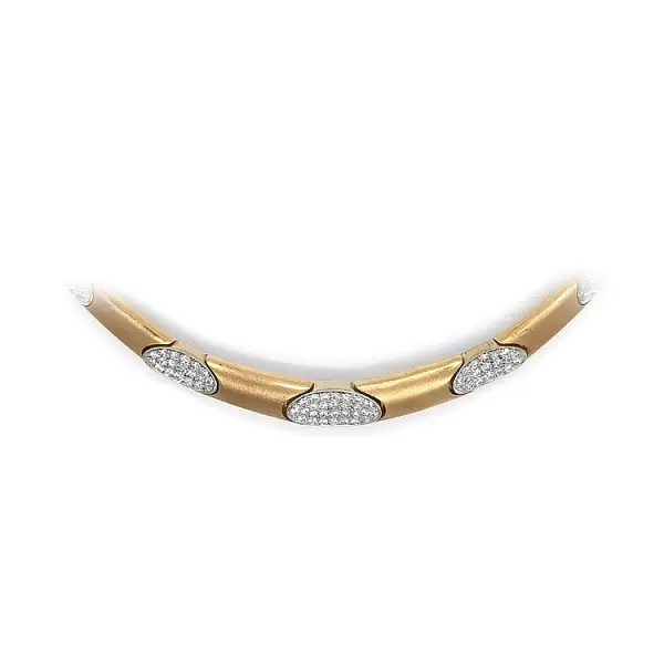 Золотое женское колье с цирконами