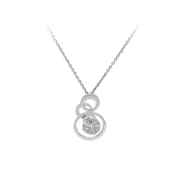 Колье с цирконами из белого золота