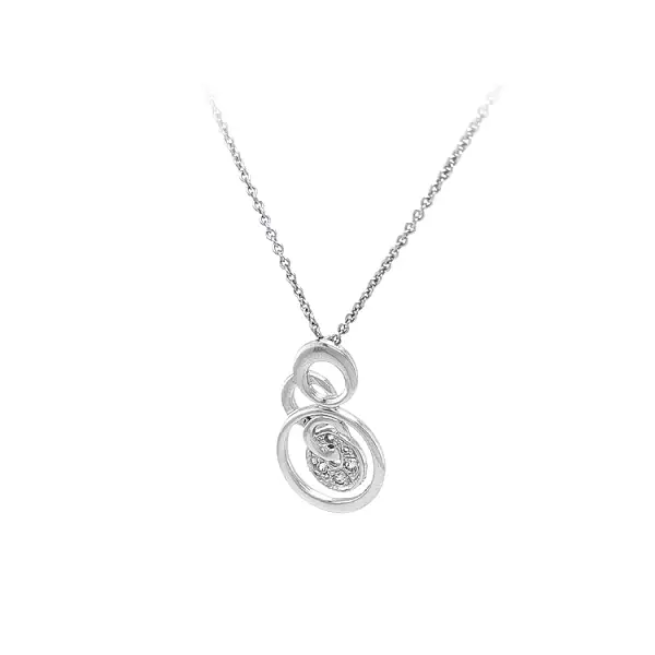 Колье с цирконами из белого золота