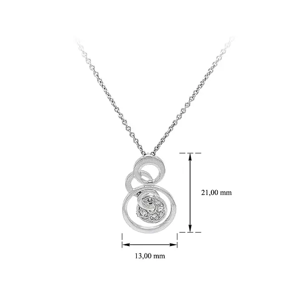 Колье с цирконами из белого золота