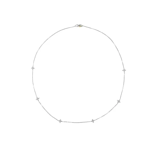 Женское ожерелье с крестами из белого золота