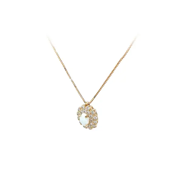 Золотое колье с цирконами