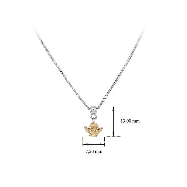 Ожерелье Ангел из комбинированного золота