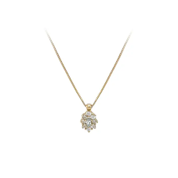 Золотое колье с цирконами