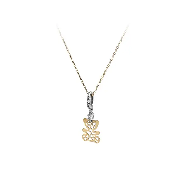 Золотое ожерелье Мишка из комбинированного золота