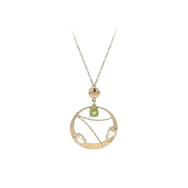 Золотое ожерелье с цветными камнями