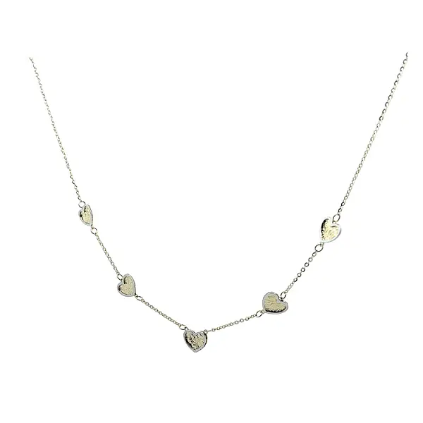 Золотое ожерелье с сердечками