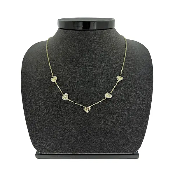 Золотое ожерелье с сердечками